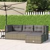 vidaXL 4 Piece Garden Lounge Set with Cushions Grey Poly Rattan