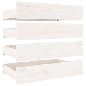 vidaXL Bed Drawer | White | Solid pine wood | 90 x 57 x 18 cm | Bed Drawer
