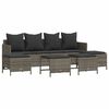 vidaXL 5 Piece Garden Sofa Set with Cushions Grey Poly Rattan