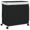 vidaXL Laundry Basket with Wheels Black 60x35x60.5 cm Rattan