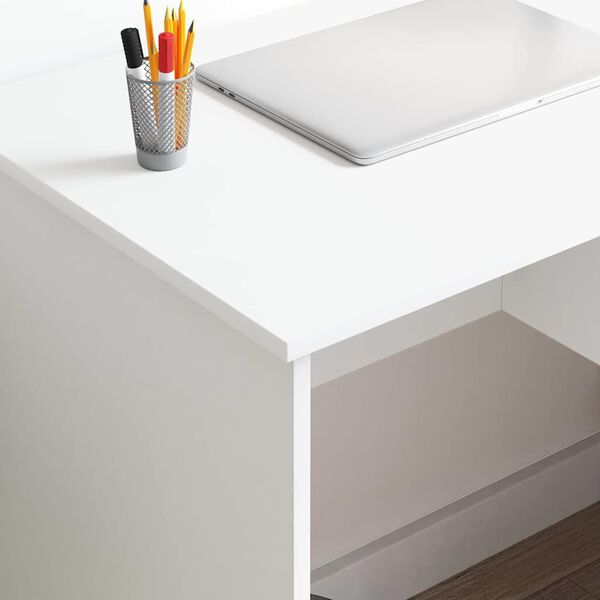 vidaXL Desk with Drawer White 90 x 49 x 75 cm Engineered Wood