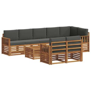 vidaXL Outdoor Sofa Set 9 pcs Natural and Anthracite Polyester