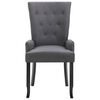 vidaXL Dining Chairs with Armrests 2 pcs Dark Grey Fabric