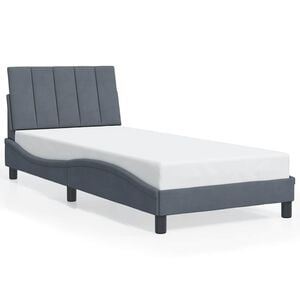 vidaXL Bed Frame without Mattress "Hanko" Dark Grey 90x190 cm Velvet