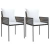 vidaXL 3 Piece Garden Dining Set with Cushions Poly Rattan and Steel