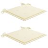 vidaXL Garden Chairs with Cream Cushions 2 pcs Solid Teak Wood
