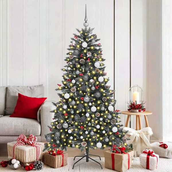 vidaXL Artificial Christmas Tree with 300 LEDs with Stand Green 180 cm