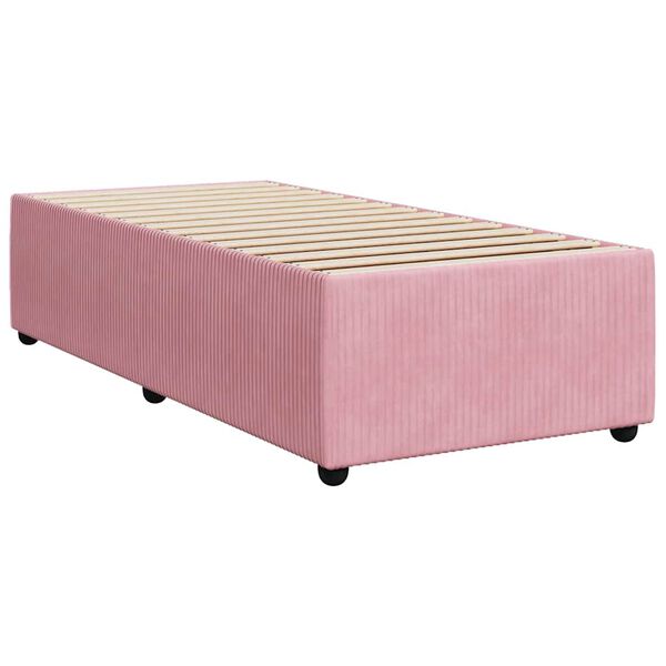 vidaXL Bed Frame without Mattress Pink 90x190 cm Single Velvet