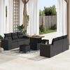 vidaXL Garden Sofa Set with Cushion 9 pcs Black Poly Rattan