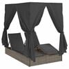 vidaXL Double Sun Lounger Grey 205 x 129 x 200 cm Poly Rattan