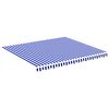 vidaXL Awning Replacement Fabric Blue and White 4x3.5 m Polyester
