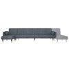 vidaXL L-shaped Sofa Bed Dark Grey 275x140x70 cm Velvet