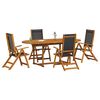 vidaXL 5 Piece Garden Dining Set Solid Wood Acacia and Textilene