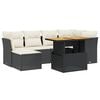 vidaXL 7 Piece Garden Sofa Set with Cushions Black Poly Rattan