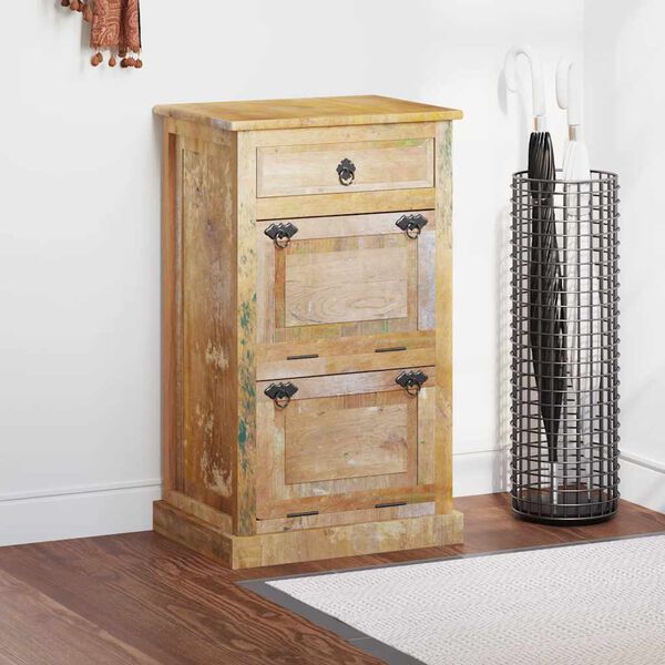 vidaXL 4-Layer Shoe Cabinet with Drawer Solid Reclaimed Wood