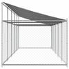 vidaXL Dog Cage with Roof and Door Grey 10x2x2 m Galvanised Steel