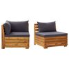 vidaXL 2 Piece Garden Lounge Set with Cushions Solid Acacia Wood