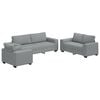 vidaXL 3 Piece Sofa Set with Cushions Light Grey Fabric