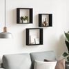 vidaXL Wall Cube Shelves 3 pcs Black MDF