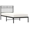 vidaXL Metal Bed Frame without Mattress with Headboard Black 90x190cm