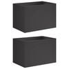 vidaXL Garden Planter 2 pcs Black 60 x 40 x 40 cm Cold-rolled Steel