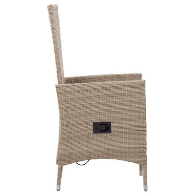 vidaXL Outdoor Chairs 2 pcs with Cushions Poly Rattan Beige