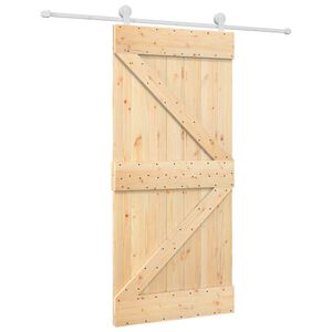 vidaXL Sliding Door 95 x 210 cm Solid Pine Wood (Untreated)
