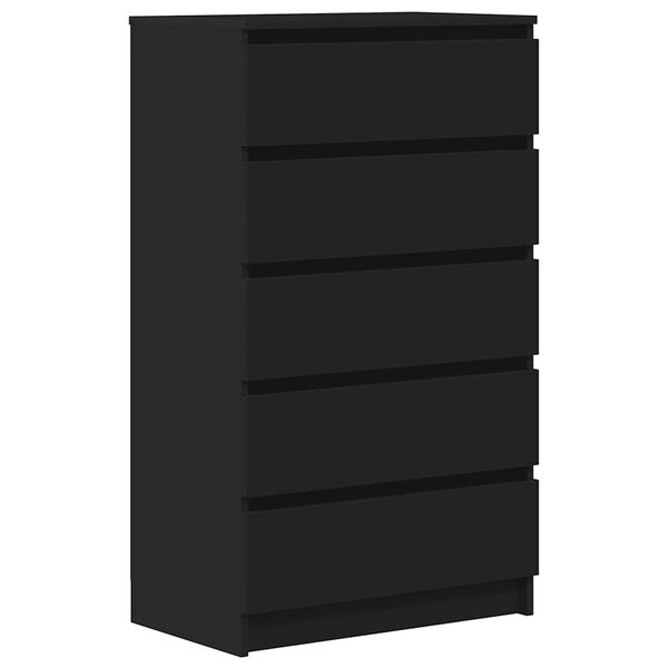 vidaXL Drawer Cabinet Black 60x36x103 cm Engineered Wood