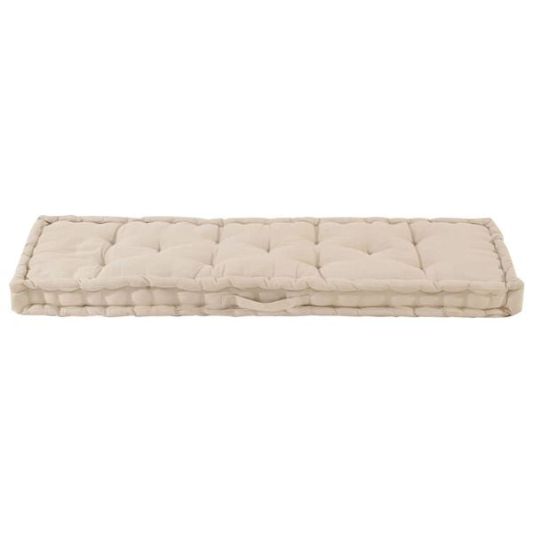 vidaXL Pallet Floor Cushion Cotton 120x40x7 cm Beige