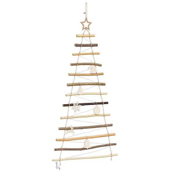 vidaXL Christmas Tree with 50 LEDs Natural 120 cm Solid Ash wood
