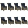 vidaXL 9 Piece Garden Dining Set Brown