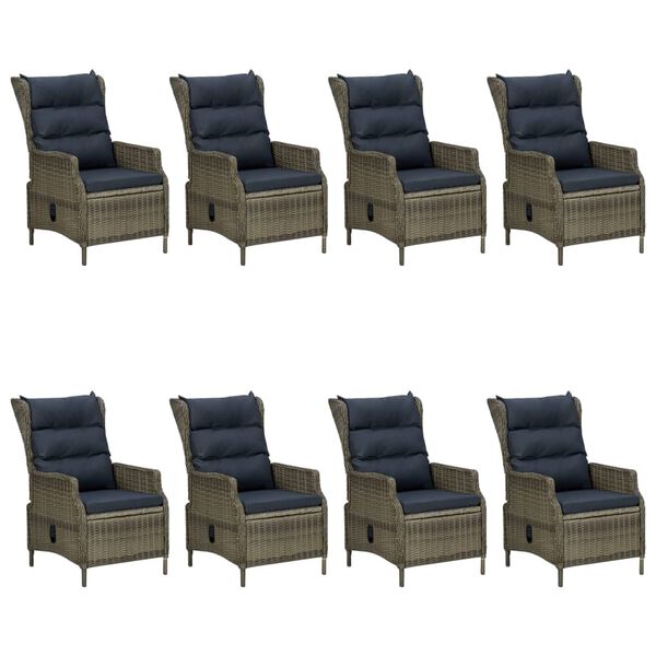 vidaXL 9 Piece Garden Dining Set Brown