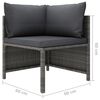 vidaXL 3 Piece Garden Lounge Set with Cushions Poly Rattan Grey