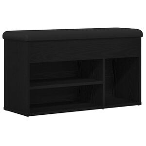 vidaXL Shoe Bench Black 80 x 30 x 45 cm Engineered Wood