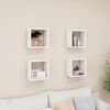 vidaXL Wall Cube Shelves 4 pcs White 26x15x26 cm