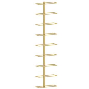 vidaXL Wall-mounted Wine Rack for 9 Bottles Gold Iron