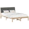 vidaXL Bed Frame with Upholstered Headboard Brown 135 x 190 cm