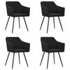 vidaXL Dining Chairs 4 pcs Black Fabric