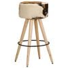 vidaXL Bar Stools 2 pcs Brown Rough Mango Wood and Real Leather