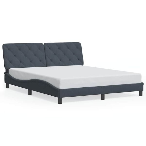 vidaXL Bed Frame without Mattress Dark Grey 152x203 cm Queen Velvet