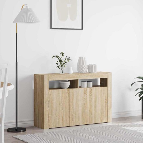 vidaXL Sideboard Sonoma Oak 116 x 30 x 75 cm Engineered Wood