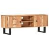vidaXL TV Cabinet | Brown | Solid Acacia wood, Powder-Coated Steel | 118 cm