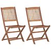 vidaXL Folding Garden Chairs 2 pcs with Cushions Solid Wood Acacia