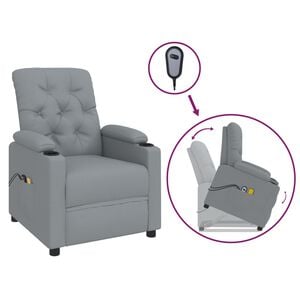 vidaXL Stand up Massage Chair Light Grey Fabric
