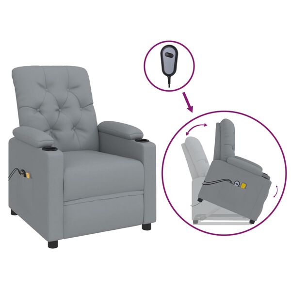 vidaXL Stand up Massage Chair Light Grey Fabric