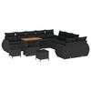 vidaXL Garden Sofa Set 13 pcs Black Poly Rattan