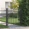 vidaXL Fence Gate Boxtel Single Door with Spike Top Steel 1x1 m Black