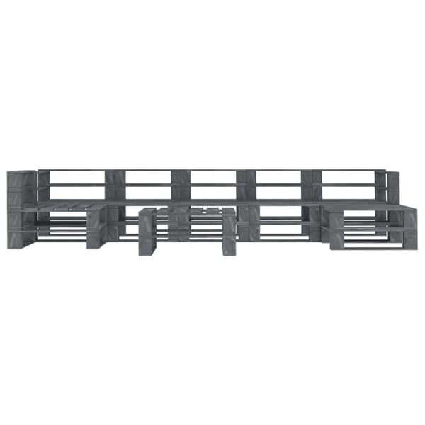 vidaXL 8 Piece Garden Pallet Lounge Set Wood Grey