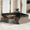 vidaXL 9 Piece Garden Sofa Set with Cushions Grey Poly Rattan