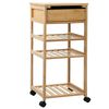 vidaXL Kitchen Trolley with Wheels Natural 37 x 36 x 80 cm Bamboo